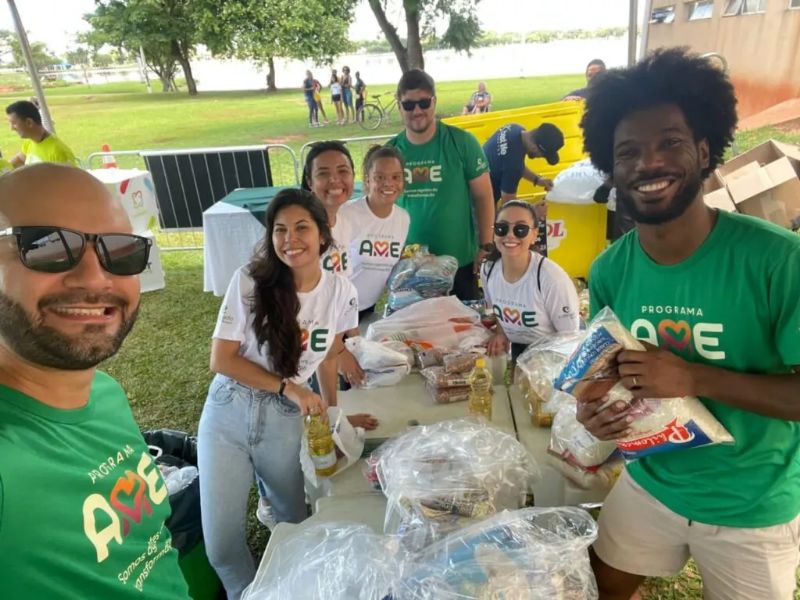 Voluntários da Eldorado Brasil durante as arrecadações de donativos na edição de 2023.