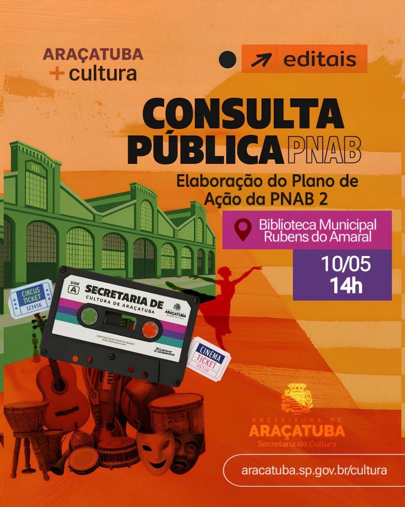 População e artistas discutirão planos de políticas públicas em Araçatuba - Consulta Pública Araçatuba População e artistas discutirão planos de políticas públicas em Araçatuba - Consulta Pública Araçatuba