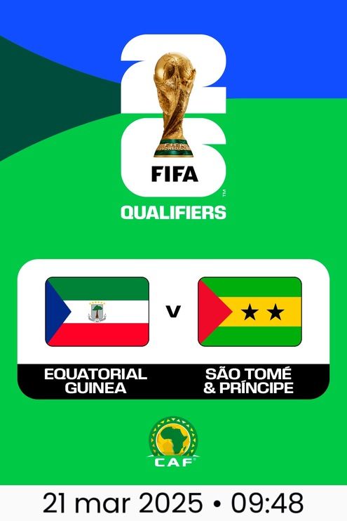 Guiné Equatorial x São Tomé e Príncipe: onde assistir ao vivo nesta sexta (21) pelas Eliminatórias Africanas da Copa do Mundo 2026 - Guiné Equatorial x São Tomé e Príncipe - Foto: Divulgação