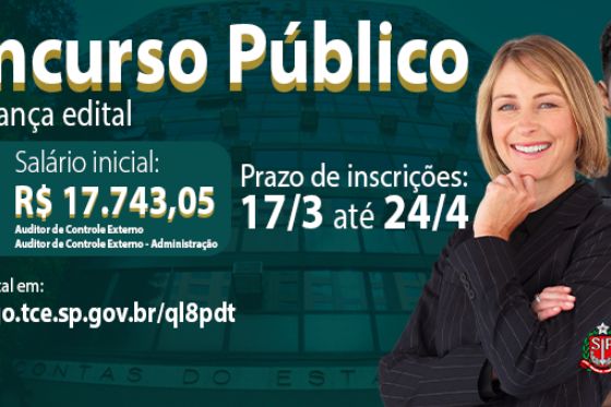 TCESP abre concurso público com salário inicial de R$ 17,7 mil e vagas em Andradina e Araçatuba