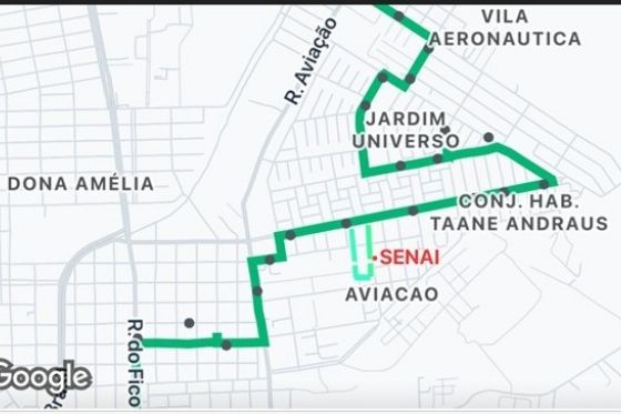 Araçatuba altera itinerário da linha 111 para atender região do Senai no Bairro Aviação