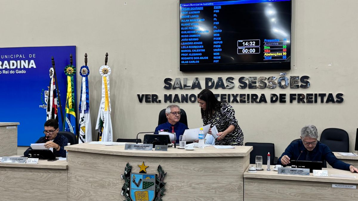 Câmara de Andradina aprova novas homenagens e cobra melhorias em saúde, educação e infraestrutura - Sessão da Câmara de Andradina Câmara de Andradina aprova novas homenagens e cobra melhorias em saúde, educação e infraestrutura - Sessão da Câmara de Andradina