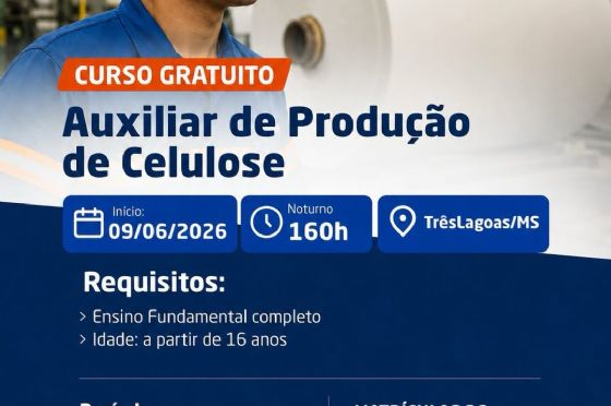 Qualificação gratuita em Três Lagoas: SENAI abre inscrições para cursos na área de celulose e campo