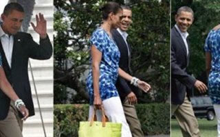 Michelle Obama aparece linda num modelito de U$30,00 da Gap
