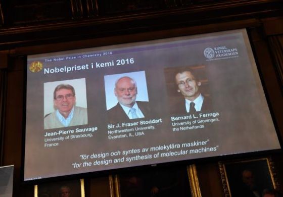Nobel de Química premia trio de "máquinas moleculares"