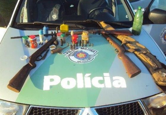 Polícia apreende armas e carne de animais silvestres em Castilho