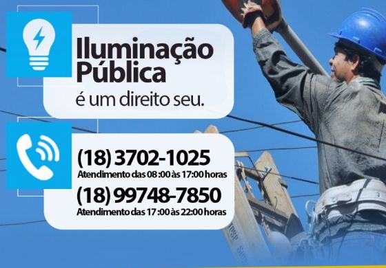 Andradina: Reclamações sobre pontos escuros podem ser feitos via Whatsapp