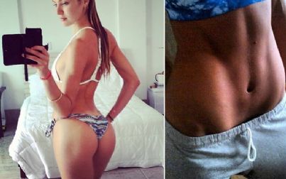  Modelo da 'barriga negativa' revela bumbum 'positivo'