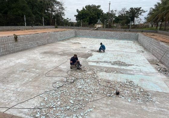 A Obra de Reforma da Piscina do Clube dos Servidores (Funsep) de Andradina