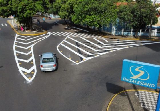 Mobilidade Urbana instala primeira chicana no centro de Araçatuba