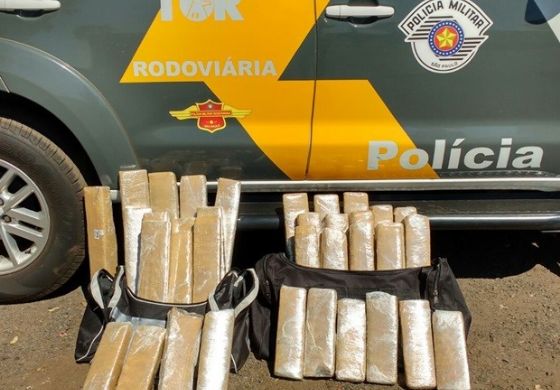 Polícia apreende 37 tabletes de maconha em caminhão em Castilho