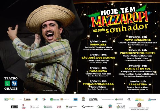 Araçatuba apresenta espetáculo "Hoje tem Mazzaropi" na segunda de feriado