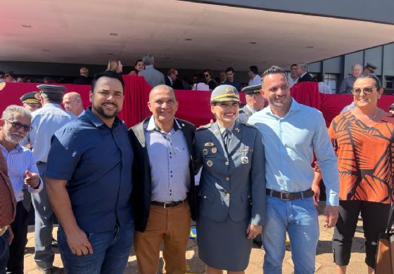 Coxinha Prando representa  Andradina na posse da Coronel Adriana como comandante do CPI-10