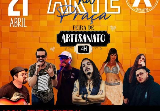 Andradina terá “Arte na Praça”, com feira de artesanato, food trucks, música e dança