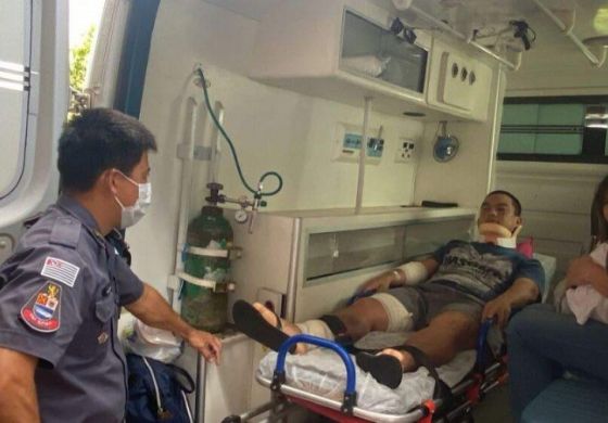 Policial que sobreviveu após viatura capotar recebe alta e é recebido com homenagem em Andradina