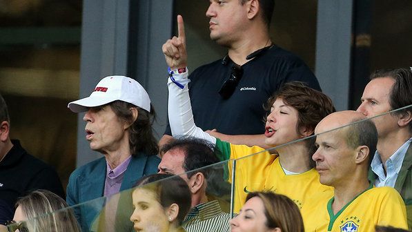 Mick Jagger assiste Brasil e Alemanha no Mineirão (Getty Images)