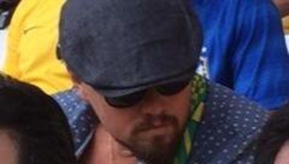 O ator Leonardo di Caprio assiste ao jogo Brasil e Croácia no Itaquerão (Alecsandra Zapparoli)