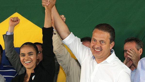 Eduardo Campos ao lado da ex-ministra Marina Silva em 2013, em Brasília (Dida Sampaio/Estadão Conteúdo)