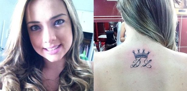 Carolina Dantas, mãe de Davi Lucca, tem tatuagem com as iniciais do filho. Foto: Montagem