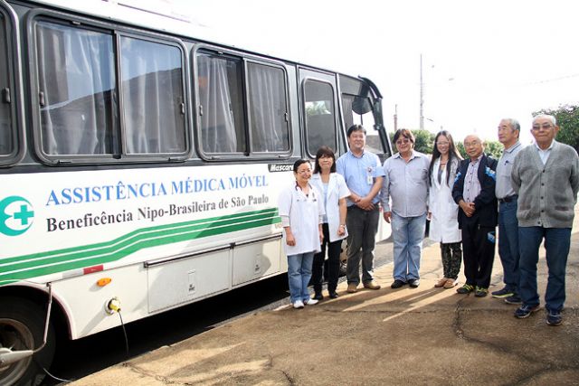 Atendimento da Assistência Médica Móvel da Beneficência Nipo-Brasileira em Andradina. Foto: Divulgação/Prefeitura