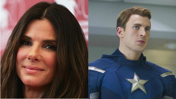 Atriz Sandra Bullock e o ator Chris Evans (Reprodução)