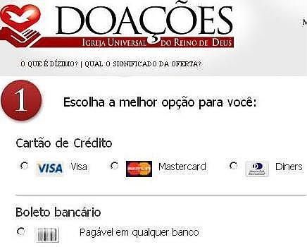 Igreja Universal agora permite doar o dízimo pelo Facebook - Foto: Reprodução Igreja Universal agora permite doar o dízimo pelo Facebook - Foto: Reprodução