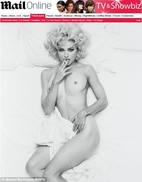 Foto inédita de Madonna nua será leiloada	 - Foto: Reprodução