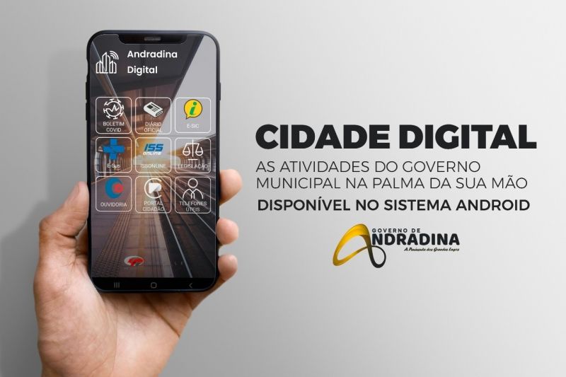 Aplicativo da Prefeitura de Andradina permite acessar informações e serviços públicos - Foto: Secom/Andradina Aplicativo da Prefeitura de Andradina permite acessar informações e serviços públicos - Foto: Secom/Andradina