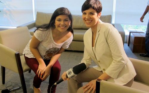 Luíza, que estava no Canadá, deu uma entrevista para o Jornal Hoje - Divulgação/TV Globo