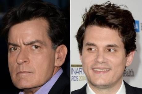 Charile Sheen e John Mayer GettyImages/MontagemR7