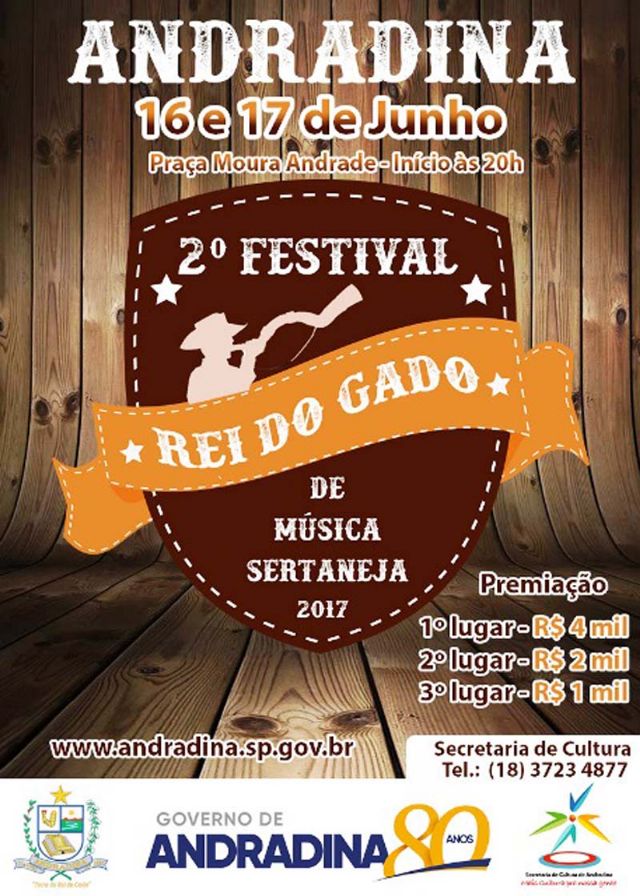 II Festival “Rei do Gado” de Música Sertaneja acontece nesta sexta e sábado na Praça Moura Andrade. Foto: Divulgação/Prefeitura