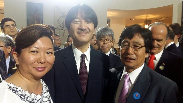 Prefeito Jamil Ono e a primeira-dama Márcia Ono em momento histórico representando Andradina na cerimônia ao o príncipe do Japão, Akishino, no Palácio dos Bandeirantes