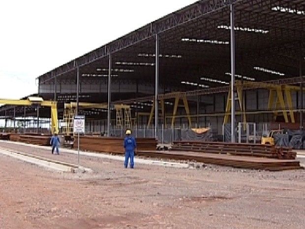 Estaleiro da hidrovia Tietê-Paraná estão sendo construído em Araçatuba (Foto: Reprodução / TV Tem