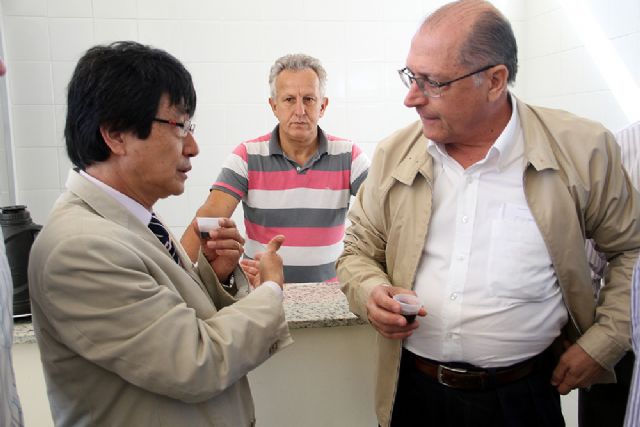 Jamil toma café com governador Geraldo Alckmin e conversa sobre liberação de emendas e obras no município. Foto: Divulgação/Prefeitura