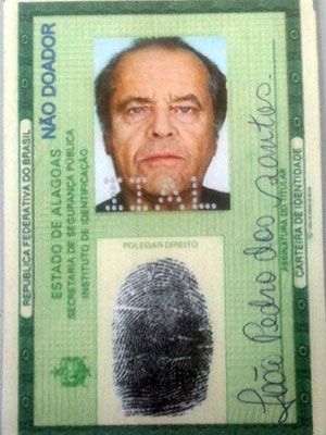 Homem é preso no Recife por apresentar RG com foto de Jack Nicholson - Foto: Divulgação/Polícia Civil Homem é preso no Recife por apresentar RG com foto de Jack Nicholson - Foto: Divulgação/Polícia Civil