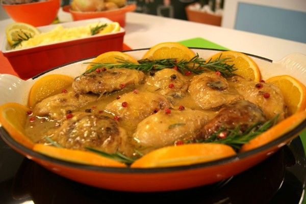 Frango Caramelado ao Suco de Laranja	 - Foto: Reprodução