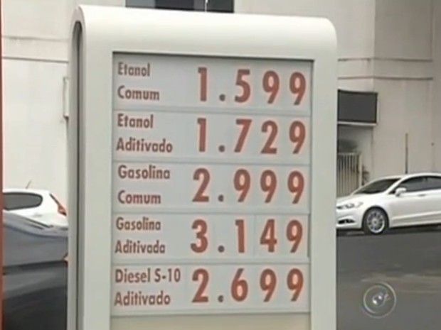 Etanol em Araçatuba é um dos mais baratos do Estado (Foto: Reprodução/ TV TEM)