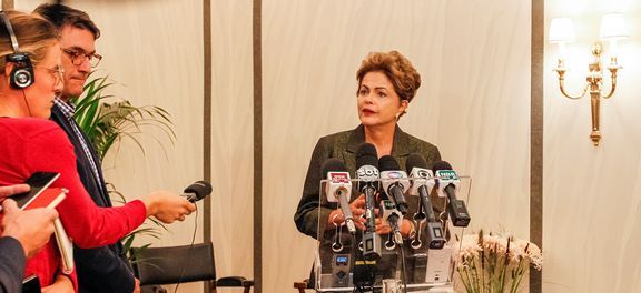 Presidenta Dilma Rousseff concede entrevista à imprensa em Estocolmo e diz que o ministro Joaquim Levy ficano governoRoberto Stuckert Filho/PR