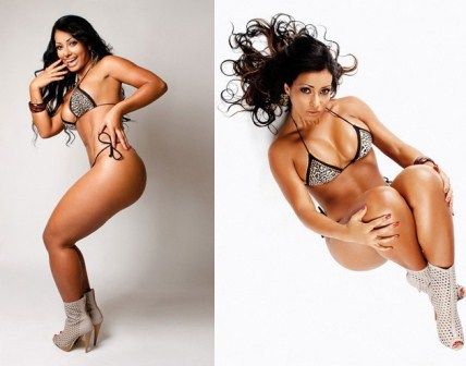 Índia Potira, da Escolinha do Gugu, posa para revista "Sexy" de janeiro - Foto: divulgação