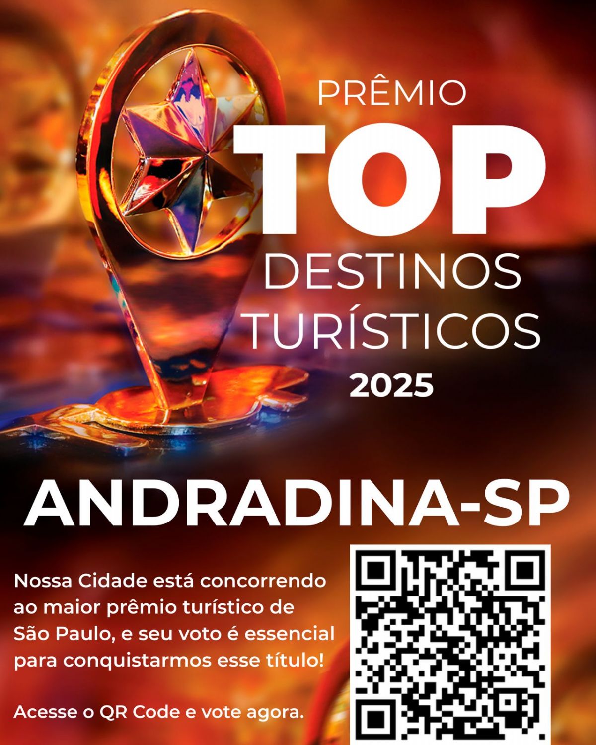Andradina disputa Prêmio Top Destinos Turísticos em três categorias - Andradina busca destaque estadual no Prêmio Top Destinos Turísticos 2025