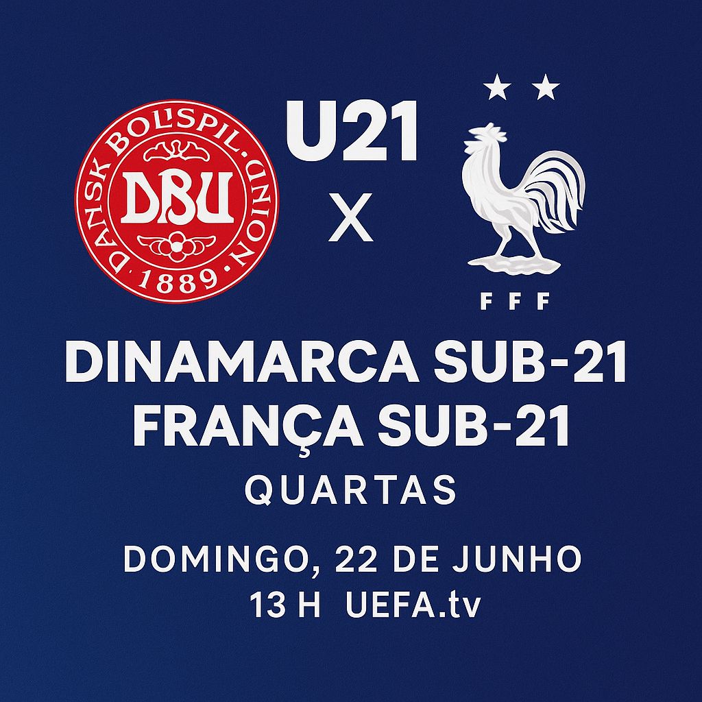Dinamarca sub-21 x França sub-21: onde assistir ao vivo e o que esperar do duelo das quartas da Euro sub-21 - Dinamarca sub?21 x França sub?21 Dinamarca sub-21 x França sub-21: onde assistir ao vivo e o que esperar do duelo das quartas da Euro sub-21 - Dinamarca sub?21 x França sub?21