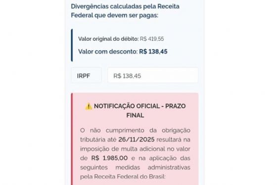 Golpes usam nome e CPF do contribuinte para simular cobranças da Receita Federal