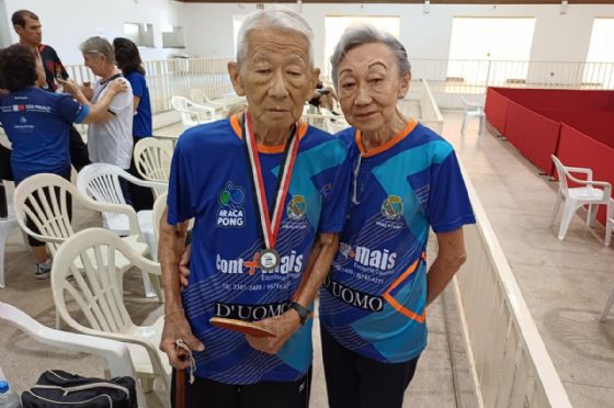 Aos 91, mesatenista compete em mais uma edição dos Jogos da Melhor Idade