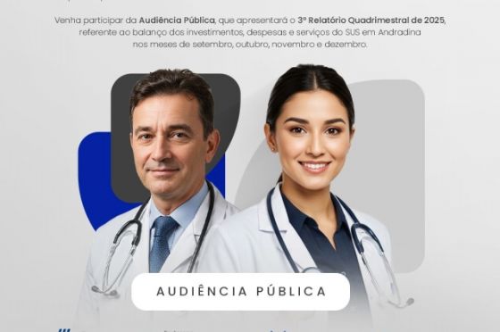 Audiência Pública vai apresentar 3º Relatório Quadrimestral da Saúde em Andradina