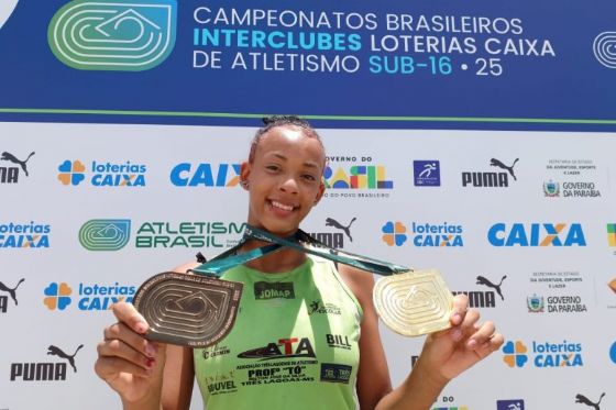 Maria Eduarda, de Três Lagoas, é campeã brasileira de salto em distância Sub-16
