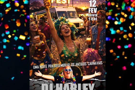 Esquenta de carnaval leva clima retrô ao Food Truck Fest