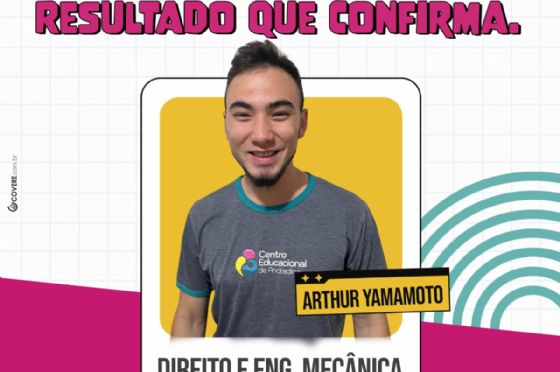 Aluno do Centro Educacional de Andradina conquista aprovação dupla em Direito e Engenharia Mecânica
