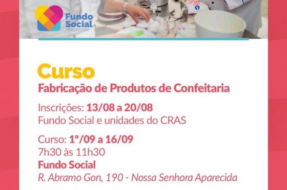 Araçatuba abre inscrições para curso gratuito de confeitaria com foco em vendas