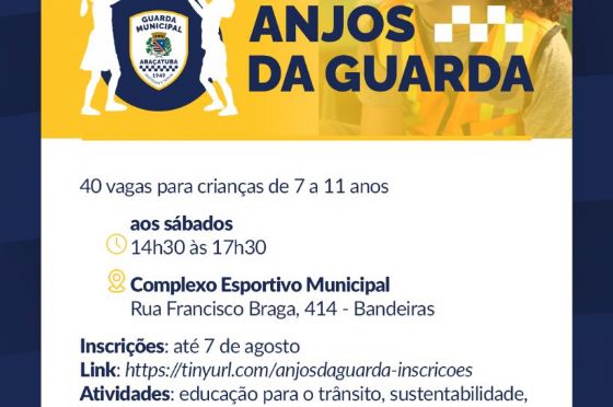 Inscrições abertas para o Projeto Anjos da Guarda em Araçatuba; 40 vagas para crianças de 7 a 11 anos