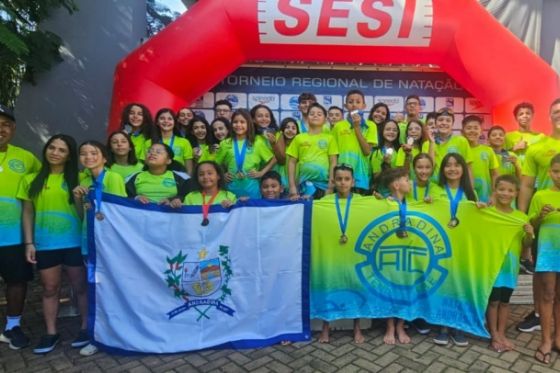 Natação de Andradina brilha em Rio Preto com 80 medalhas e atletas no ranking brasileiro
